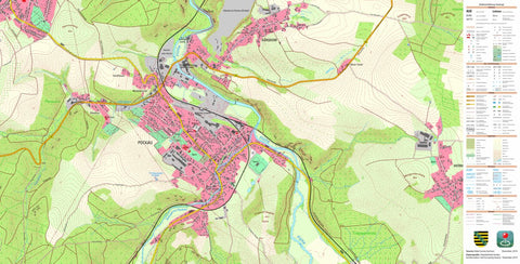 Staatsbetrieb Geobasisinformation und Vermessung Sachsen Pockau, Pockau-Lengefeld, Stadt (1:10,000 scale) digital map