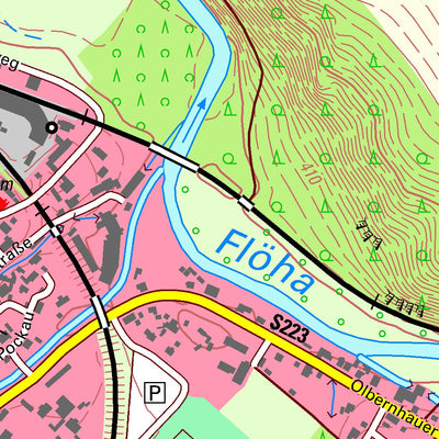 Staatsbetrieb Geobasisinformation und Vermessung Sachsen Pockau, Pockau-Lengefeld, Stadt (1:10,000 scale) digital map