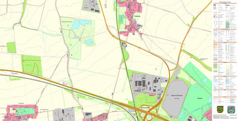 Staatsbetrieb Geobasisinformation und Vermessung Sachsen Podelwitz, Rackwitz (1:10,000 scale) digital map