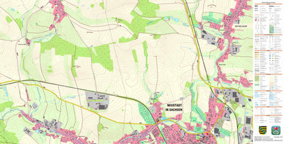 Staatsbetrieb Geobasisinformation und Vermessung Sachsen Polenz, Neustadt in Sachsen, Stadt (1:10,000 scale) digital map