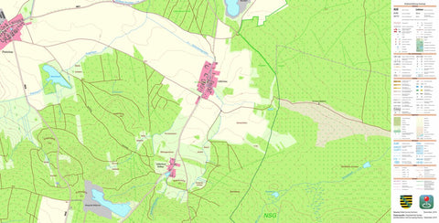 Staatsbetrieb Geobasisinformation und Vermessung Sachsen Ponickau, Thiendorf (1:10,000 scale) digital map