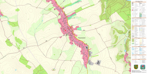 Staatsbetrieb Geobasisinformation und Vermessung Sachsen Pretzschendorf, Klingenberg (1:10,000 scale) digital map