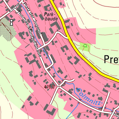 Staatsbetrieb Geobasisinformation und Vermessung Sachsen Pretzschendorf, Klingenberg (1:10,000 scale) digital map