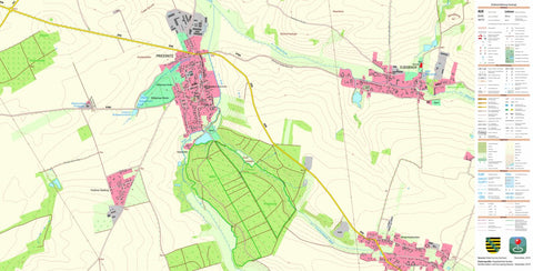 Staatsbetrieb Geobasisinformation und Vermessung Sachsen Prießnitz, Frohburg, Stadt (1:10,000 scale) digital map