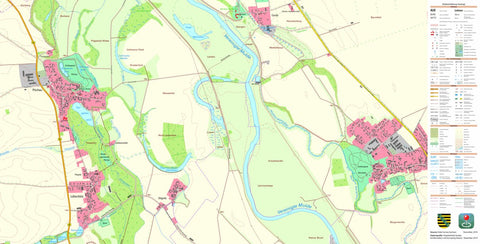 Staatsbetrieb Geobasisinformation und Vermessung Sachsen Püchau, Machern (1:10,000 scale) digital map