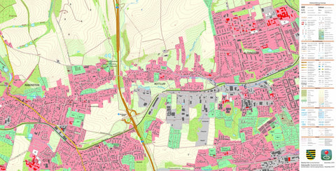 Staatsbetrieb Geobasisinformation und Vermessung Sachsen Rabenstein, Chemnitz, Stadt (1:10,000 scale) digital map