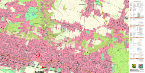 Staatsbetrieb Geobasisinformation und Vermessung Sachsen Radebeul, Stadt, Radebeul, Stadt (1:10,000 scale) digital map