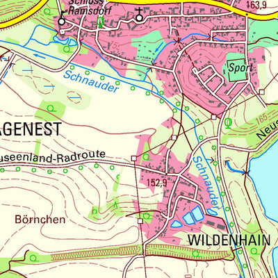 Staatsbetrieb Geobasisinformation und Vermessung Sachsen Ramsdorf, Regis-Breitingen, Stadt (1:25,000 scale) digital map