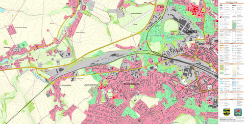 Staatsbetrieb Geobasisinformation und Vermessung Sachsen Rauschwalde, Görlitz, Stadt (1:10,000 scale) digital map