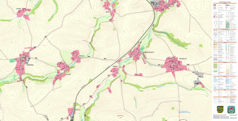 Staatsbetrieb Geobasisinformation und Vermessung Sachsen Raußlitz, Nossen, Stadt (1:10,000 scale) digital map
