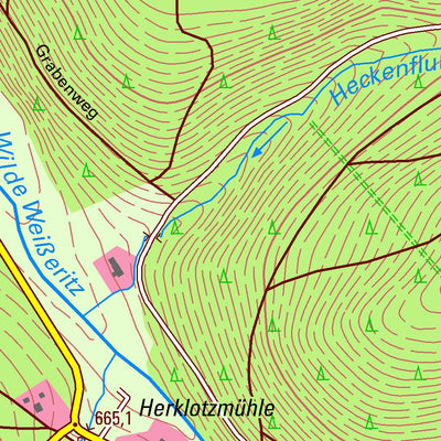 Staatsbetrieb Geobasisinformation und Vermessung Sachsen Rehefeld-Zaunhaus, Altenberg, Stadt (1:10,000 scale) digital map