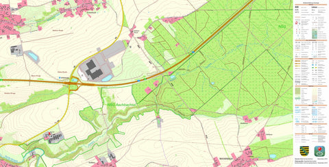 Staatsbetrieb Geobasisinformation und Vermessung Sachsen Reichenbach, Großschirma, Stadt (1:10,000 scale) digital map