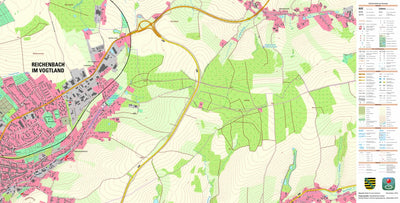 Staatsbetrieb Geobasisinformation und Vermessung Sachsen Reichenbach im Vogtland, Reichenbach im Vogtland, Stadt (1:10,000 scale) digital map