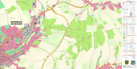 Staatsbetrieb Geobasisinformation und Vermessung Sachsen Reichenbach im Vogtland, Reichenbach im Vogtland, Stadt (1:10,000 scale) digital map