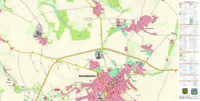 Staatsbetrieb Geobasisinformation und Vermessung Sachsen Reichenbach/O.L., Reichenbach/O.L., Stadt (1:10,000 scale) digital map