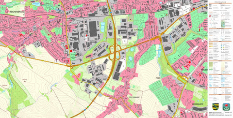 Staatsbetrieb Geobasisinformation und Vermessung Sachsen Reichenbrand, Chemnitz, Stadt (1:10,000 scale) digital map