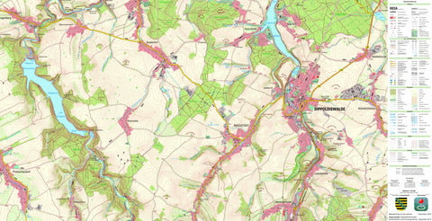 Staatsbetrieb Geobasisinformation und Vermessung Sachsen Reichstädt, Dippoldiswalde, Stadt (1:25,000 scale) digital map