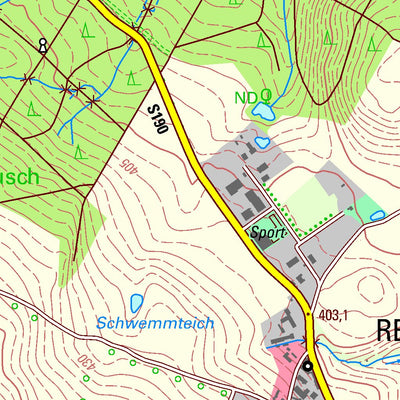 Staatsbetrieb Geobasisinformation und Vermessung Sachsen Reichstädt, Dippoldiswalde, Stadt (1:25,000 scale) digital map