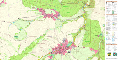 Staatsbetrieb Geobasisinformation und Vermessung Sachsen Reinhardtsgrimma, Glashütte, Stadt (1:10,000 scale) digital map