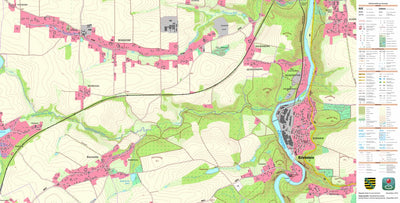 Staatsbetrieb Geobasisinformation und Vermessung Sachsen Reinsdorf, Waldheim, Stadt (1:10,000 scale) digital map