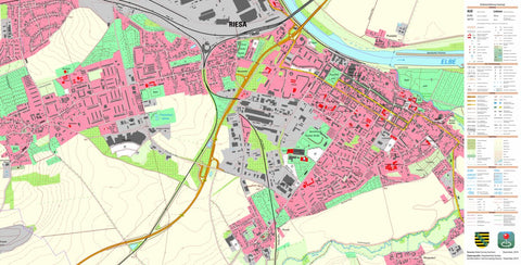 Staatsbetrieb Geobasisinformation und Vermessung Sachsen Riesa, Riesa, Stadt (1:10,000 scale) digital map