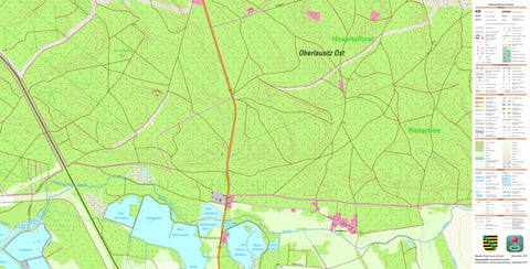 Staatsbetrieb Geobasisinformation und Vermessung Sachsen Rietschen, Rietschen 2 (1:10,000 scale) digital map