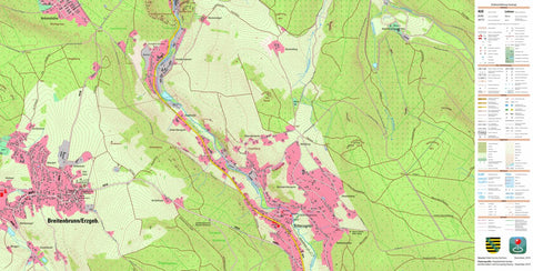 Staatsbetrieb Geobasisinformation und Vermessung Sachsen Rittersgrün, Breitenbrunn/Erzgeb. (1:10,000 scale) digital map