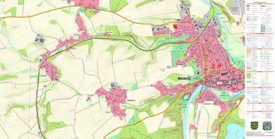 Staatsbetrieb Geobasisinformation und Vermessung Sachsen Rochlitz, Rochlitz, Stadt (1:10,000 scale) digital map