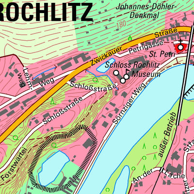 Staatsbetrieb Geobasisinformation und Vermessung Sachsen Rochlitz, Rochlitz, Stadt (1:10,000 scale) digital map