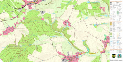 Staatsbetrieb Geobasisinformation und Vermessung Sachsen Rodau, Rosenbach/Vogtl. (1:10,000 scale) digital map