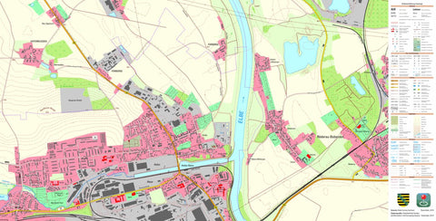 Staatsbetrieb Geobasisinformation und Vermessung Sachsen Röderau-Bobersen, Zeithain (1:10,000 scale) digital map