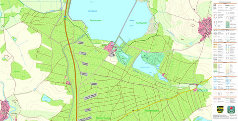 Staatsbetrieb Geobasisinformation und Vermessung Sachsen Rödern, Ebersbach (1:10,000 scale) digital map