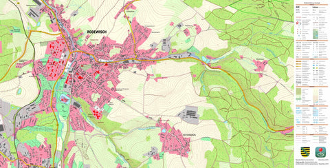 Staatsbetrieb Geobasisinformation und Vermessung Sachsen Rodewisch, Rodewisch, Stadt (1:10,000 scale) digital map