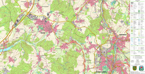 Staatsbetrieb Geobasisinformation und Vermessung Sachsen Rodewisch, Rodewisch, Stadt (1:25,000 scale) digital map