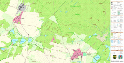 Staatsbetrieb Geobasisinformation und Vermessung Sachsen Röhrsdorf, Königsbrück, Stadt (1:10,000 scale) digital map