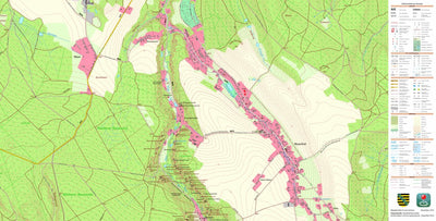 Staatsbetrieb Geobasisinformation und Vermessung Sachsen Rosenthal, Rosenthal-Bielatal 1 (1:10,000 scale) digital map