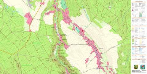 Staatsbetrieb Geobasisinformation und Vermessung Sachsen Rosenthal, Rosenthal-Bielatal 1 (1:10,000 scale) digital map