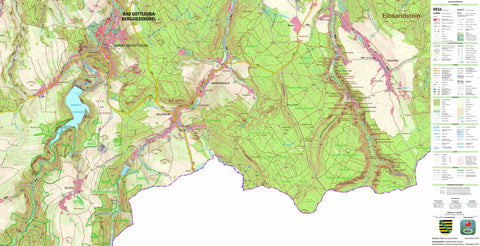 Staatsbetrieb Geobasisinformation und Vermessung Sachsen Rosenthal, Rosenthal-Bielatal (1:25,000 scale) digital map