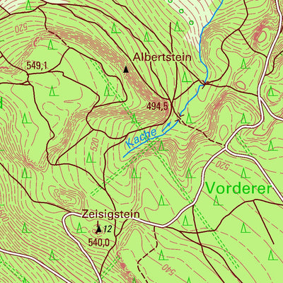 Staatsbetrieb Geobasisinformation und Vermessung Sachsen Rosenthal, Rosenthal-Bielatal (1:25,000 scale) digital map