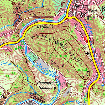 Staatsbetrieb Geobasisinformation und Vermessung Sachsen Rosenthal, Rosenthal-Bielatal (1:25,000 scale) digital map