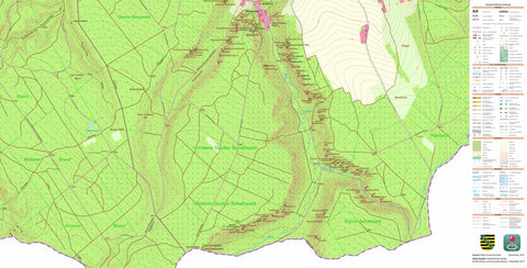 Staatsbetrieb Geobasisinformation und Vermessung Sachsen Rosenthal, Rosenthal-Bielatal 2 (1:10,000 scale) digital map