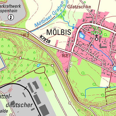 Staatsbetrieb Geobasisinformation und Vermessung Sachsen Rötha, Rötha, Stadt (1:25,000 scale) digital map