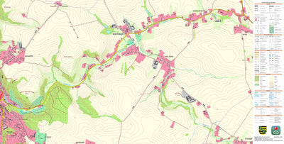 Staatsbetrieb Geobasisinformation und Vermessung Sachsen Rudelsdorf, Waldheim, Stadt (1:10,000 scale) digital map