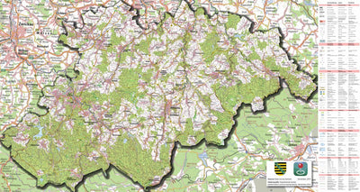 Staatsbetrieb Geobasisinformation und Vermessung Sachsen Rural District of Erzgebirgskreis (1:100,000 scale) digital map
