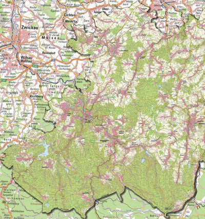 Staatsbetrieb Geobasisinformation und Vermessung Sachsen Rural District of Erzgebirgskreis - West (1:50,000 scale) digital map