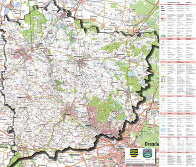 Staatsbetrieb Geobasisinformation und Vermessung Sachsen Rural District of Meißen (1:100,000 scale) digital map
