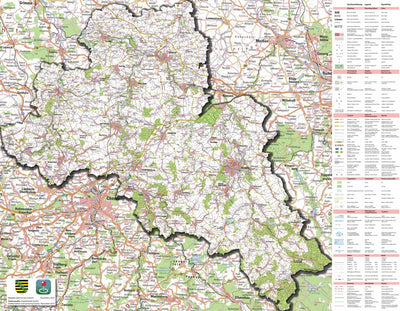 Staatsbetrieb Geobasisinformation und Vermessung Sachsen Rural District of Mittelsachsen (1:100,000 scale) digital map