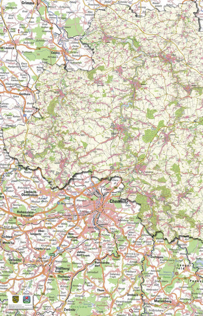 Staatsbetrieb Geobasisinformation und Vermessung Sachsen Rural District of Mittelsachsen - West (1:50,000 scale) digital map