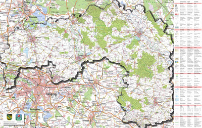 Staatsbetrieb Geobasisinformation und Vermessung Sachsen Rural District of Nordsachsen (1:100,000 scale) digital map