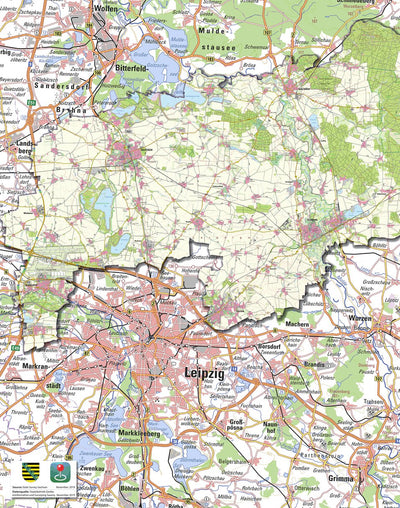 Staatsbetrieb Geobasisinformation und Vermessung Sachsen Rural District of Nordsachsen - West (1:50,000 scale) digital map